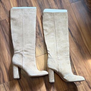 Sam Edelman Beige Heeled Knee-High Boots